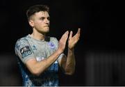 3 May 2024; Hayden Cann of Drogheda United acknowledges supporters after his side's defeat in the SSE Airtricity Men's Premier Division match between St Patrick's Athletic and Drogheda United at Richmond Park in Dublin. Photo by Shauna Clinton/Sportsfile