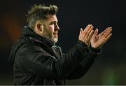 3 May 2024; Shamrock Rovers manager Stephen Bradley applauds supporters after the SSE Airtricity Men's Premier Division match between Bohemians and Shamrock Rovers at Dalymount Park in Dublin. Photo by Brendan Moran/Sportsfile