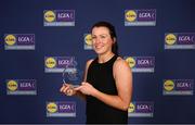 3 May 2024; The players selected on the Teams of the 2024 Lidl National Leagues were presented with their awards at Croke Park on Friday, May 3. The best players from the four divisions in the 2024 Lidl National Football Leagues were selected by the LGFA’s All Star committee. Pictured is Leah Caffrey of Dublin with her award. Photo by Ramsey Cardy/Sportsfile