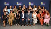3 May 2024; The players selected on the Teams of the 2024 Lidl National Leagues were presented with their awards at Croke Park on Friday, May 3. The best players from the four divisions in the 2024 Lidl National Football Leagues were selected by the LGFA’s All Star committee. The Division 4 team is pictured with Uachtarán Cumann Peil Gael na mBan, Mícheál Naughton and JP Scally, Chief Executive Officer, Lidl Ireland. Photo by Ramsey Cardy/Sportsfile