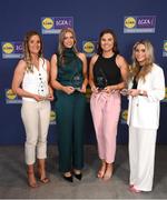 3 May 2024; The players selected on the Teams of the 2024 Lidl National Leagues were presented with their awards at Croke Park on Friday, May 3. The best players from the four divisions in the 2024 Lidl National Football Leagues were selected by the LGFA’s All Star committee. Tyrone players, from left, Emma Jane Gervin, Aoibhinn McHugh, Maria Canavan, and Jayne Lyons. Photo by Ramsey Cardy/Sportsfile