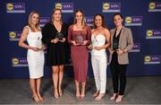 3 May 2024; The players selected on the Teams of the 2024 Lidl National Leagues were presented with their awards at Croke Park on Friday, May 3. The best players from the four divisions in the 2024 Lidl National Football Leagues were selected by the LGFA’s All Star committee. Roscommon players, from left, Laura Fleming, Helena Cummins, Ellen Irwin, Aisling Hanly and Rachel Fitzmaurice. Photo by Ramsey Cardy/Sportsfile