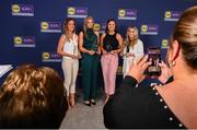 3 May 2024; The players selected on the Teams of the 2024 Lidl National Leagues were presented with their awards at Croke Park on Friday, May 3. The best players from the four divisions in the 2024 Lidl National Football Leagues were selected by the LGFA’s All Star committee. Tyrone players, from left, Emma Jane Gervin, Aoibhinn McHugh, Maria Canavan, and Jayne Lyons. Photo by Ramsey Cardy/Sportsfile