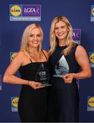 3 May 2024; The players selected on the Teams of the 2024 Lidl National Leagues were presented with their awards at Croke Park on Friday, May 3. The best players from the four divisions in the 2024 Lidl National Football Leagues were selected by the LGFA’s All Star committee. Down players Orla Boyle, left, and Meghan Doherty. Photo by Ramsey Cardy/Sportsfile