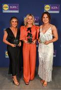 3 May 2024; The players selected on the Teams of the 2024 Lidl National Leagues were presented with their awards at Croke Park on Friday, May 3. The best players from the four divisions in the 2024 Lidl National Football Leagues were selected by the LGFA’s All Star committee. Limerick players, from left, Deborah Murphy, Róisín Ambrose and Yvonne Lee. Photo by Ramsey Cardy/Sportsfile