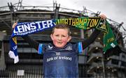 4 May 2024; Leinster supporter Theo Pepper, aged seven, from Killucan, Westmeath, before the Investec Champions Cup semi-final match between Leinster and Northampton Saints at Croke Park in Dublin. Photo by Sam Barnes/Sportsfile