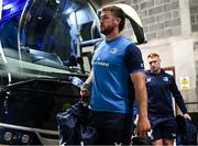 4 May 2024; Leinster captain Caelan Doris arrives before the Investec Champions Cup semi-final match between Leinster and Northampton Saints at Croke Park in Dublin. Photo by Harry Murphy/Sportsfile
