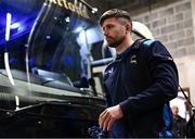 4 May 2024; Ross Byrne of Leinster arrives before the Investec Champions Cup semi-final match between Leinster and Northampton Saints at Croke Park in Dublin. Photo by Harry Murphy/Sportsfile
