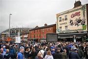 4 May 2024; Supporters outside Gill's pub on Jones' Road, Dublin, before the Investec Champions Cup semi-final match between Leinster and Northampton Saints at Croke Park in Dublin. Photo by Sam Barnes/Sportsfile