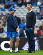 4 May 2024; Leinster head coach Leo Cullen, right, and senior coach Jacques Nienaber before the Investec Champions Cup semi-final match between Leinster and Northampton Saints at Croke Park in Dublin. Photo by Harry Murphy/Sportsfile