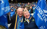 4 May 2024; Leinster supporters, Paul Kendrick, left, and Don Briggs from Stepaside before the Investec Champions Cup semi-final match between Leinster and Northampton Saints at Croke Park in Dublin. Photo by Ray McManus/Sportsfile