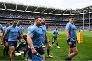 4 May 2024; Cian Healy of Leinster, centre, before the Investec Champions Cup semi-final match between Leinster and Northampton Saints at Croke Park in Dublin. Photo by Harry Murphy/Sportsfile