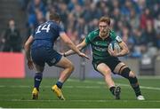 4 May 2024; George Hendy of Northampton Saints in action against Jordan Larmour of Leinster during the Investec Champions Cup semi-final match between Leinster and Northampton Saints at Croke Park in Dublin. Photo by Brendan Moran/Sportsfile