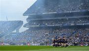 4 May 2024; Leinster players huddle before the Investec Champions Cup semi-final match between Leinster and Northampton Saints at Croke Park in Dublin. Photo by Harry Murphy/Sportsfile