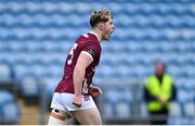 4 May 2024; Ross Coen of Galway celebrates a score during the Connacht GAA Football U20 Championship final match between Roscommon and Galway at Hastings Insurance MacHale Park in Castlebar, Mayo. Photo by Ben McShane/Sportsfile