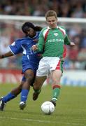 30 July 2004; Kevin Doyle, Cork City, in action against Waterford United's Jose Quitongio. eircom League Premier Division, Cork City v Waterford United, Turners Cross, Cork. Picture Credit; Matt Browne / SPORTSFILE