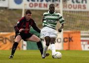 2 August 2004; Mark Rutherford, Shamrock Rovers, in action against Longford Town's Alan Murphy. eircom League Premier Division, Shamrock Rovers v Longford Town, Richmond Park, Dublin. Picture credit; Pat Murphy / SPORTSFILE