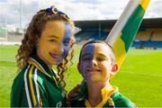 14 September 2013; Kerry supporters Mairead Spaight, 13 years, and her brother Kieran, aged 9, from Tarbert, Co. Kerry, at the game. Bord Gáis Energy GAA Hurling Under 21 All-Ireland 'B' Championship Final, Kerry v Kildare, Semple Stadium, Thurles, Co. Tipperary. Picture credit: Ray McManus / SPORTSFILE