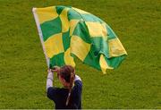 14 September 2013; A Kerry supporter waves her flag. Bord Gáis Energy GAA Hurling Under 21 All-Ireland 'B' Championship Final, Kerry v Kildare, Semple Stadium, Thurles, Co. Tipperary. Picture credit: Ray McManus / SPORTSFILE