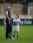 16 September 2013; Dublin's Dean Rock in converastion with Robert Little, age 7, St. Vincent's GAA club, during an open training session ahead of their GAA Football All-Ireland Senior Championship Final against Mayo on Sunday. Dublin Senior Football Team Press Event, Parnell Park, Donnycarney, Dublin. Picture credit: Brian Lawless / SPORTSFILE