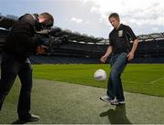 16 September 2013; The groups and teams for the FBD 7s, Ireland’s premier 7s football competition, were announced today in Croke Park. The FBD 7s is taking place in Kilmacud this Saturday, 21st September 2013 and 32 of Ireland’s top club teams will be taking part. At the launch of the 2013 FBD 7s hosted by Kilmacud Crokes is former Mayo player Conor Mortimer. FBD All-Ireland Football Sevens Launch, Croke Park, Dublin.  Picture credit: David Maher / SPORTSFILE