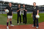 16 September 2013; The groups and teams for the FBD 7s, Ireland’s premier 7s football competition, were announced today in Croke Park. The FBD 7s is taking place in Kilmacud this Saturday, 21st September 2013 and 32 of Ireland’s top club teams will be taking part. At the launch of the 2013 FBD 7s hosted by Kilmacud Crokes are former Mayo and Dublin players, from left, Mark Vaughan, Kevin O'Neill, Ray Cosgrove and Conor Mortimer. FBD All-Ireland Football Sevens Launch, Croke Park, Dublin. Picture credit: David Maher / SPORTSFILE