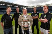 16 September 2013; The groups and teams for the FBD 7s, Ireland’s premier 7s football competition, were announced today in Croke Park. The FBD 7s is taking place in Kilmacud this Saturday, 21st September 2013 and 32 of Ireland’s top club teams will be taking part. At the launch of the 2013 FBD 7s hosted by Kilmacud Crokes were former are former Dublin and Kilmacud Crokes manager Tommy Lyons, centre, with former Mayo and Dublin players, from left, Conor Mortimer, Ray Cosgrove, Kevin O'Neill and Mark Vaughan. FBD All-Ireland Football Sevens Launch, Croke Park, Dublin. Picture credit: David Maher / SPORTSFILE