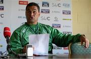 16 September 2013; Connacht head coach Pat Lam during a press conference ahead of their Celtic League 2013/14, Round 3 match against Ulster on Saturday. Connacht Rugby Press Conference, The Sportsground, Galway. Picture credit: Diarmuid Greene / SPORTSFILE