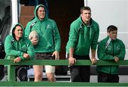 16 September 2013; Connacht players, from left, Miah Nikora, Conor Kindregan, Dave McSharry and Marcus Walsh look on during squad training ahead of their Celtic League 2013/14, Round 3 match against Ulster on Saturday. Connacht Rugby Squad Training, The Sportsground, Galway. Picture credit: Diarmuid Greene / SPORTSFILE