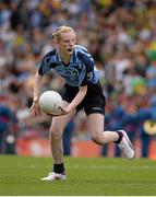 1 September 2013; Áine Nolan, representing Myshall N.S. Myshall, Co. Carlow, during the INTO/RESPECT Exhibition GoGames at the GAA Football All-Ireland Senior Championship Semi-Final between Dublin and Kerry. Croke Park, Dublin. Picture credit: Brendan Moran / SPORTSFILE