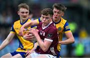 4 May 2024; Cian Murphy of Galway in action against Eden Kerins of Roscommon during the Connacht GAA Football U20 Championship final match between Roscommon and Galway at Hastings Insurance MacHale Park in Castlebar, Mayo. Photo by Ben McShane/Sportsfile