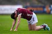 4 May 2024; Ciaran Mulhern of Galway reacts at the final whistle of the Connacht GAA Football U20 Championship final match between Roscommon and Galway at Hastings Insurance MacHale Park in Castlebar, Mayo. Photo by Ben McShane/Sportsfile