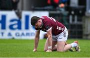 4 May 2024; Daithi Kilcommins of Galway reacts at the final whistle of the Connacht GAA Football U20 Championship final match between Roscommon and Galway at Hastings Insurance MacHale Park in Castlebar, Mayo. Photo by Ben McShane/Sportsfile
