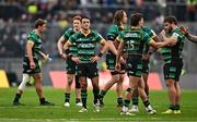4 May 2024; Alex Mitchell of Northampton Saints, centre, and teammates after their side's defeat in the Investec Champions Cup semi-final match between Leinster and Northampton Saints at Croke Park in Dublin. Photo by Sam Barnes/Sportsfile
