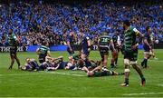 4 May 2024; Leinster and Northampton Saints players react at the final whistle during the Investec Champions Cup semi-final match between Leinster and Northampton Saints at Croke Park in Dublin. Photo by Harry Murphy/Sportsfile