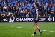 4 May 2024; James Lowe of Leinster celebrates at the full time whistle after his side's victory in the Investec Champions Cup semi-final match between Leinster and Northampton Saints at Croke Park in Dublin. Photo by Harry Murphy/Sportsfile