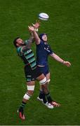 4 May 2024; Courtney Lawes of Northampton Saints and Ryan Baird of Leinster during the Investec Champions Cup semi-final match between Leinster and Northampton Saints at Croke Park in Dublin. Photo by Stephen McCarthy/Sportsfile