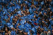 4 May 2024; Supporters in the Davin Stand, wave Leinster Rugby flags, before the Investec Champions Cup semi-final match between Leinster and Northampton Saints at Croke Park in Dublin. Photo by Ray McManus/Sportsfile