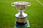 5 May 2024; A general view of the cup before the FAI Junior Cup final match between Cockhill Celtic and Gorey Rangers at Eamonn Deacy Park in Galway. Photo by Ben McShane/Sportsfile