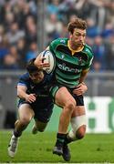 4 May 2024; James Ramm of Northampton Saints is tackled by Jimmy O'Brien of Leinster during the Investec Champions Cup semi-final match between Leinster and Northampton Saints at Croke Park in Dublin. Photo by Sam Barnes/Sportsfile