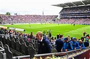 4 May 2024; Leinster head coach Leo Cullen makes his way to the technical area before the Investec Champions Cup semi-final match between Leinster and Northampton Saints at Croke Park in Dublin. Photo by Sam Barnes/Sportsfile