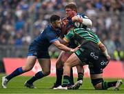 4 May 2024; Tadhg Furlong of Leinster is tackled by Alex Waller of Northampton Saints during the Investec Champions Cup semi-final match between Leinster and Northampton Saints at Croke Park in Dublin. Photo by Sam Barnes/Sportsfile