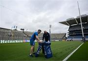4 May 2024; Leinster senior athletic performance coach Joe McGinley and Leinster senior kitman Jim Bastick before the Investec Champions Cup semi-final match between Leinster and Northampton Saints at Croke Park in Dublin. Photo by Harry Murphy/Sportsfile