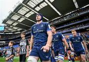 4 May 2024; Ryan Baird of Leinster runs out before the Investec Champions Cup semi-final match between Leinster and Northampton Saints at Croke Park in Dublin. Photo by Harry Murphy/Sportsfile