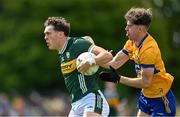 5 May 2024; David Clifford of Kerry in action against Manus Doherty of Clare during the Munster GAA Football Senior Championship final match between Kerry and Clare at Cusack Park in Ennis, Clare. Photo by Brendan Moran/Sportsfile