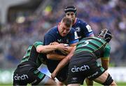 4 May 2024; Ross Molony of Leinster is tackled by Fin Smith and Alex Coles of Northampton Saints during the Investec Champions Cup semi-final match between Leinster and Northampton Saints at Croke Park in Dublin. Photo by Harry Murphy/Sportsfile