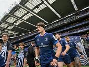 4 May 2024; Josh van der Flier of Leinster runs out before the Investec Champions Cup semi-final match between Leinster and Northampton Saints at Croke Park in Dublin. Photo by Harry Murphy/Sportsfile