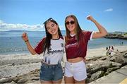 5 May 2024; Galway supporters Kathleen McKeever, left, and Ava Callanan, from Galway, before the Connacht GAA Football Senior Championship final match between Galway and Mayo at Pearse Stadium in Galway. Photo by Seb Daly/Sportsfile