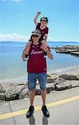 5 May 2024; Galway supporters Mitch Grealish and his grandson Harry, age three, from Galway, before the Connacht GAA Football Senior Championship final match between Galway and Mayo at Pearse Stadium in Galway. Photo by Seb Daly/Sportsfile