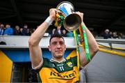 5 May 2024; Kerry captain Paudie Clifford lifts the cup after the Munster GAA Football Senior Championship final match between Kerry and Clare at Cusack Park in Ennis, Clare. Photo by Brendan Moran/Sportsfile